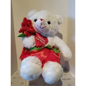 Red and Pink - Valentine Bear in Dress Plush - 16"